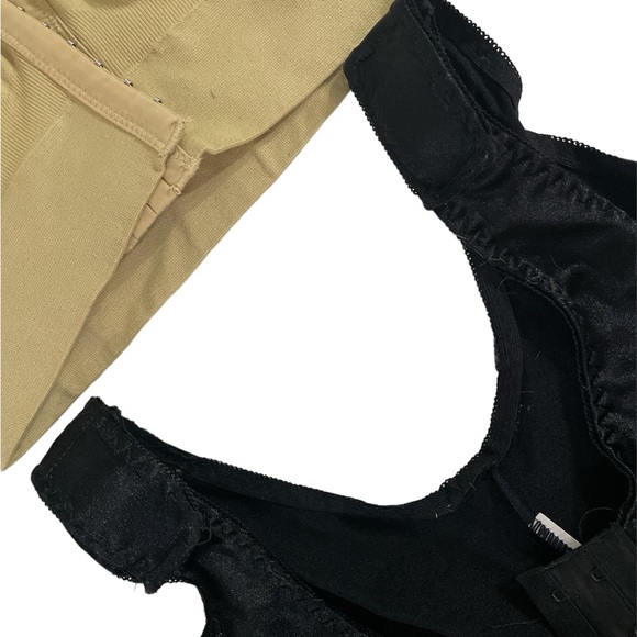 Set of two nursing or after surgery front close sports bras nude black small - Picture 4 of 8